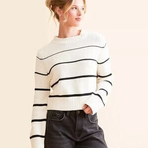 NWT Z Supply Women’s Milan Cropped Knit Striped Sweater Sz S